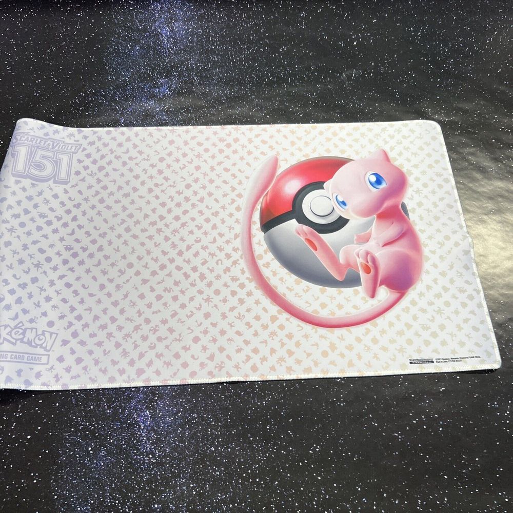 Pokemon 151 English Playmat Mew Scarlet & Violet‎ Desk Mouse Pad 24"x14" White